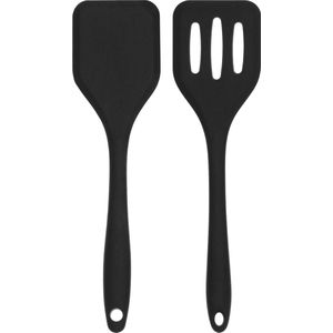 Krumble Mini Spatels - Set van 2 - Gourmetspatels - Keukengerei - Kleine spatels - Zwart - Siliconen