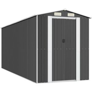 vidaXL - Tuinschuur - 192x523x223 - cm - gegalvaniseerd - staal - antracietkleurig
