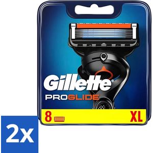 Gillette - Fusion ProGlide - Gladde scheerbeurt - 8 Navulscheermesjes - Voordeelverpakking - 2 stuks