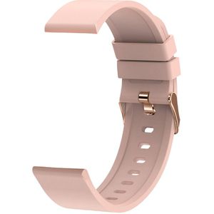 Bizoule Siliconen Bandje 18mm -Roze met Rose-gouden Gesp - voor Smartwatch Divina & Belle