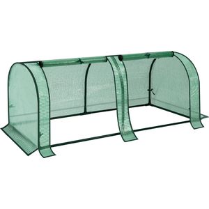 Kamyra® Serre voor Buiten - Tuinkas, Broeikas, Kweekkas, Tunnelkas - PE&Staal - 130x60x50 cm - Groen