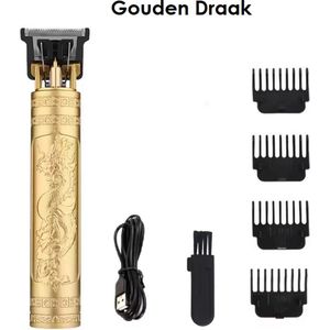 Vintage Feeling Baardtrimmer - Contouren tondeuse Unisex - Draadloos - Waterdicht - Gouden Draak - Vader Cadeautjes