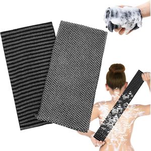 2 stuks antibacteriële Loofah spons scrub douchedoek, 100 × 25 cm peeling handdoek voor douchekleed lichaamshanddoek lichaamsschrobber sneldrogende peeling badhanddoek (
