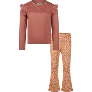 Koko Noko Meisjes kledingset: Shirt en Flared Broek Old Dusty Pink 98
