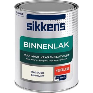 Sikkens - Binnenlak - Verf - Hoogglans - Mengkleur - RAL9010 - 1 Liter