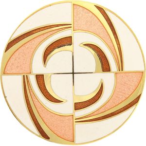 Behave - Broche wit goudkleur design - moderne retro accessoire