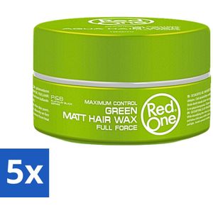 Red One - Haarwax - Groen - Aqua Hair Gel Wax - Voor Stevige Styling & Verzorging - 150 ml - Bulkverpakking - 5 stuks