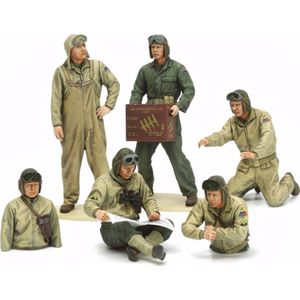 1:35 Tamiya 35347 U.S. Tank Crew set - European Theater - 6 Figuren Plastic Modelbouwpakket
