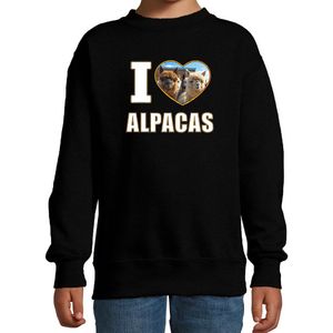 I love alpacas sweater met dieren foto van een alpaca zwart voor kinderen - cadeau trui alpacas liefhebber - kinderkleding / kleding 170/176
