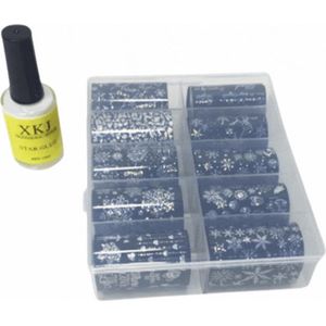 Nagel transfer folie nail art set inclusief lijm - Nagel Folie met Lijm | Nail Foils with Glue