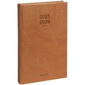 Brepols agenda 2025-2026 - 16M DAG - LUCCA - Schoolagenda - 1 dag op 1 pagina - Stevige omslag - Dagoverzicht - Bruin - 13.3 x 20.8 cm