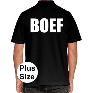 BOEF grote maten poloshirt zwart voor heren - Plus size BOEF polo t-shirt XXXXL