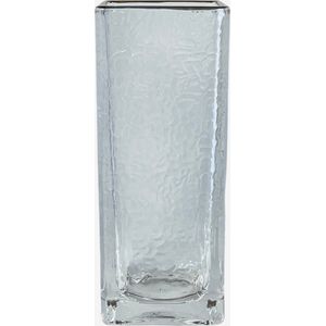 KaiaHome Modern Design - 20cm Korte Vaas van Glas met IJspatroon - Ideaal voor Binnen & Buiten Decoratie - Woonkamer Bloemenvaas