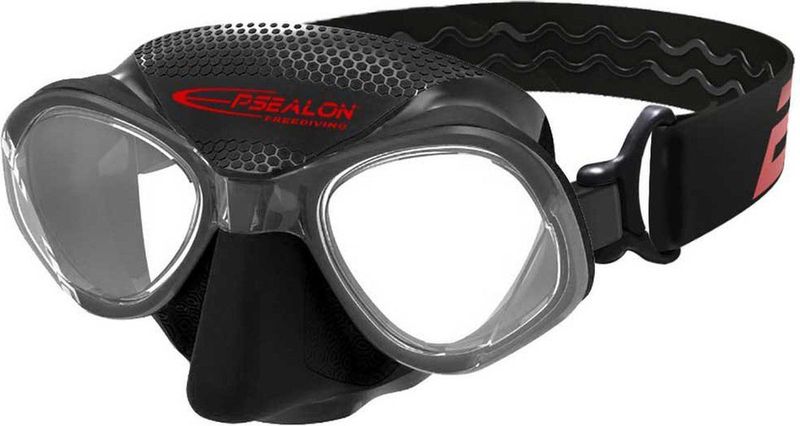 Epsealon - Freezone - Freedivemasker - Zwart - Mini-volume - Hypoallergene Siliconen Rok