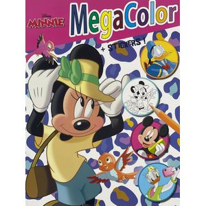 MegaColor Kleurboek - Disney Minnie Mouse - Roze - 60 pagina's - 120 kleurplaten + 25 stickers - geschikt voor kinderen en volwassenen - uitermate geschikt voor kleurpotloden