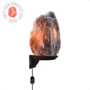 Orakl® - Dimbare Himalaya Zoutlamp Ari - Met Dimmer - Exclusieve Grijze Muurlamp - 100% Himalayazout - Zoutlamp Himalayazout – Zoutlamp Nachtlampje – Zoutlampen - Zoutsteen