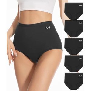 Hoge Taille Katoenen Onderbroeken Dames - 5 Stuks