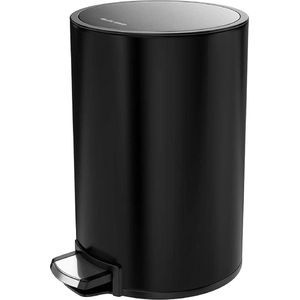 5 liter Zwart Pedaalbak Hoogwaardig roestvrij staal Soft Close Deksel