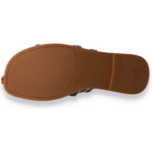 Gezondheidsslippers - Jeansblauw - Synthetisch - Blokhak - Open Neus