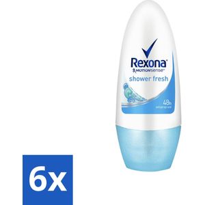 6 x Rexona - Shower Fresh - Deo Roll-on - 50 ml - Deodorant - Antitranspirant - Rexona - Shower Fresh - Langdurige Bescherming