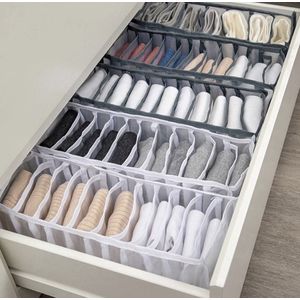 Ladekast organiser - Ondergoed - Onderbroeken/sokken - wit - 11 vaks - Organiser