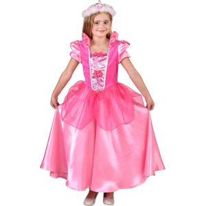 Magic By Freddy's - Koning Prins & Adel Kostuum - Prinses Rosa Linda - Meisje - Roze - Maat 92 - Carnavalskleding - Verkleedkleding