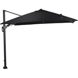 Garden Impressions Hawaii Lumen parasol - 3x3m - zwart doek - inclusief 90 kg parasolvoet en bijpassende parasolhoes