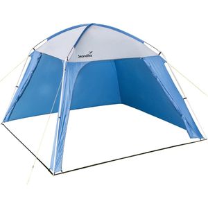 Skandika Paviljoen Tent – Tenten – Voortent - Luifel – Zonnewering – Kampeerwoontent met geïntegreerde zijwanden - 3 x 3 m - Stahoogte 2,1 m - Voortent, douchetent, tuintent, zonnescherm, windscherm – Outdoor – Camping – Kamperen - blauw