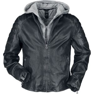 Gipsy GM Ormey Heren Lederen jas - zwart/grijs - 3XL