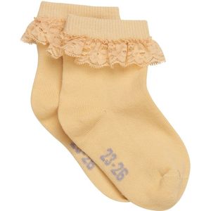 Minymo Kinder Socken Ankle Sock w. Lace Straw-23-26