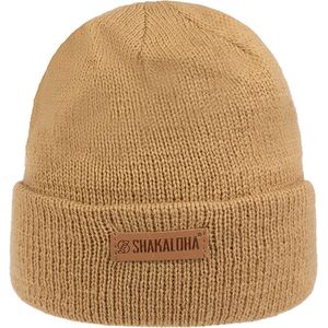 Shakaloha Gebreide Wollen Muts Heren & Dames Beanie Hat van merino wol zonder voering - Buck Beanie Mrn TanBrown Unisex - One Size Wintermuts