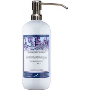 Massageolie Lavendelolie 1 liter met zilveren pomp - 100% natuurlijk - biologisch en koud geperst