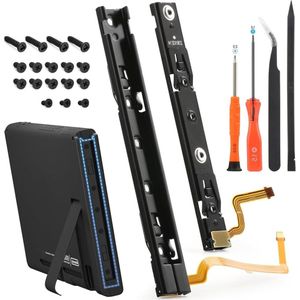 Slider voor Nintendo Switch - linker- en rechterschuifregels - reserveonderdelen van de schuifrails met flexkabel - NS consolerails - slider met reparatiegereedschap .