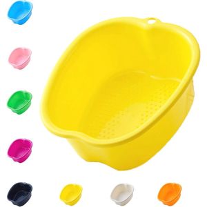 Voetenbadkom voor Ontspanning en Voetverzorging – Stabiel Kunststof Voetbad voor Pedicure en Wellness (Geel)