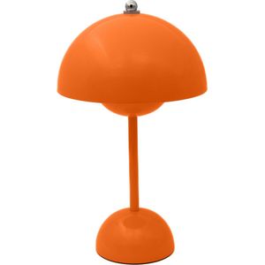 Luxus Draadloze Tafellamp Oplaadbaar - Josephine - Oranje - 30cm - Decoratieve tafellamp - Tafellamp slaapkamer - Bureaulamp - LED - Touch - Dimbaar - Draadloos - Oplaadbaar
