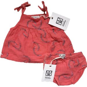 2 delige set jurk en culotte maat 68 rose