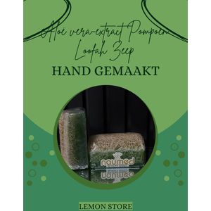 2 STUKS Aloë vera-extract Pompoen Loofah Zeep Verjongend: Het pompoenextract helpt de huid te vernieuwen en verfrist het uiterlijk door fijne lijntjes en rimpels Geschikt voor alle huidtypes inclusief de gevoelige huid