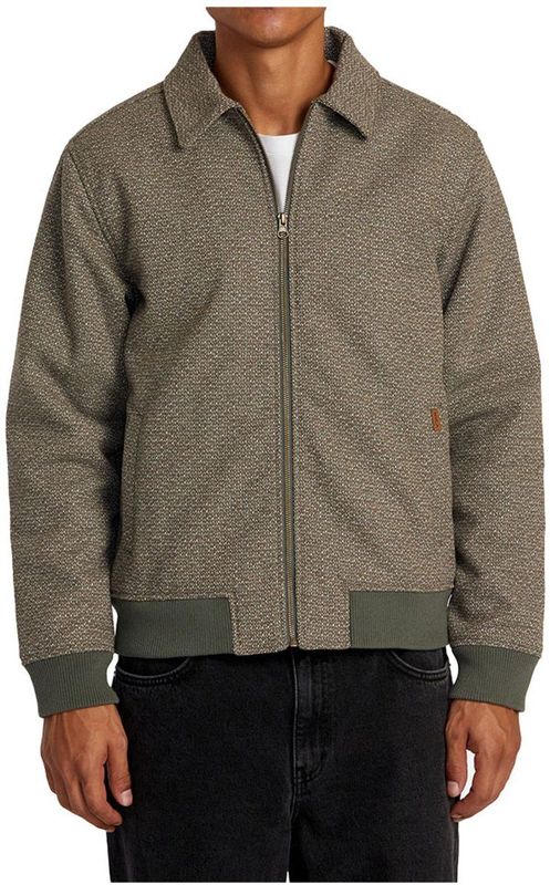 Rvca - Pisco - Jas - Groen - Gebreid Jack met Wolmix voor Heren