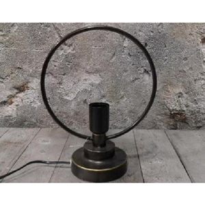 ZoeZo Design - tafellamp - lamp - Donker koper - zwart - stoer - sober - industrieel - ringlamp - schemerlamp - Hoogte 30 cm