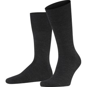 FALKE Airport warme ademende merinowol katoen sokken heren grijs - Maat 49-50