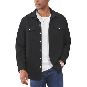 Lichtgewicht Casual Overhemdjack voor Heren met Lange Mouwen en Klepzakken
