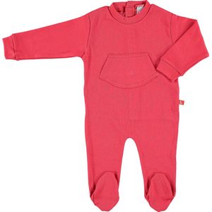 Boxpakje / baby pyjama met voet biologisch katoen rood 74/80