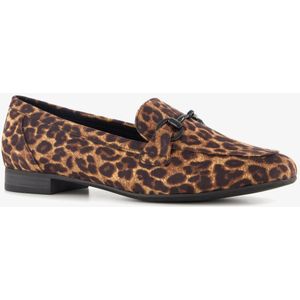 Nova dames loafers met gesp en panterprint bruin - Maat 37