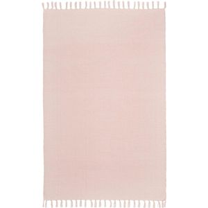 Vloerkleed - laagpolig - roze - 160x230 cm - katoen