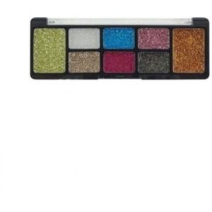 Easy Paris Cosmetics - Glitter Oogschaduw - Glitter Palette - Creme textuur - 8 Tinten Geel - Wit - Turquoise - Roze - Koel Goud - Fel Roze - Bruin - Koper - Nummer 03 - 1 Doos 10,7 x 3,7 cm