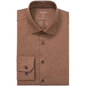OLYMP - No. Six 24/Seven - Overhemd - Bruin - Super Slim - Urban Kent