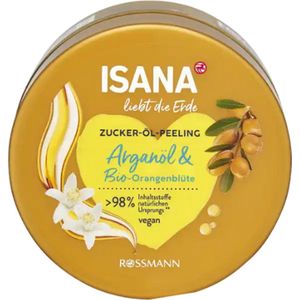 ISANA Suikerpeeling - Arganolie & Bio-Sinaasappelbloesem - 230 g | Body Scrub - Vegan Formule