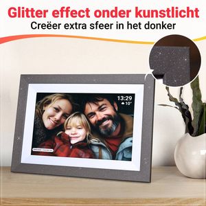 Kantman Digitale Fotolijst I Grijs I Frameo WiFi App I 10.1 inch HD IPS Touchscreen I 32GB I Nederlandse Handleiding I Cadeau Sinterklaas I Trouw Cadeau