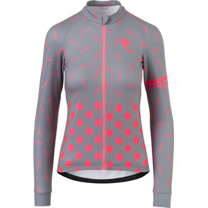AGU Sprinkle Dot Fietsshirt Lange Mouwen Essential Dames Fietsshirt - Maat L - Grijs