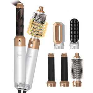 S&E Multifunctionele Hete Lucht Haarborstel - Föhn, Krultang en Stijltang in Eén
